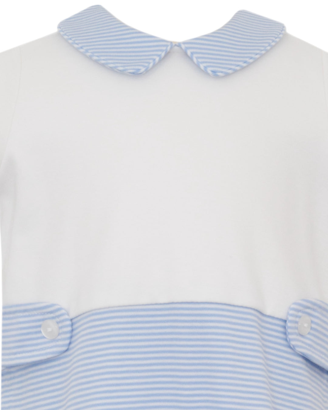 Blue Knit Stripe Boy's Romper