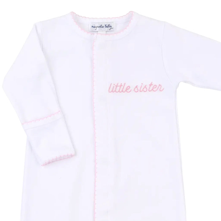 Little Sister Pink Embroidered Converter at shopthatstore, close up