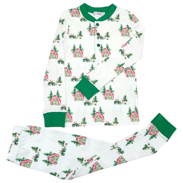 Ishtex Christmas Tree Farm Boys PJ Set, front