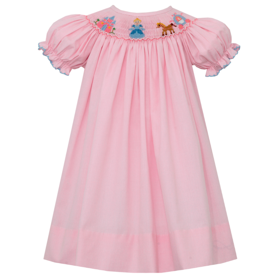 Petit Bebe Princess Pink Check Dress, front
