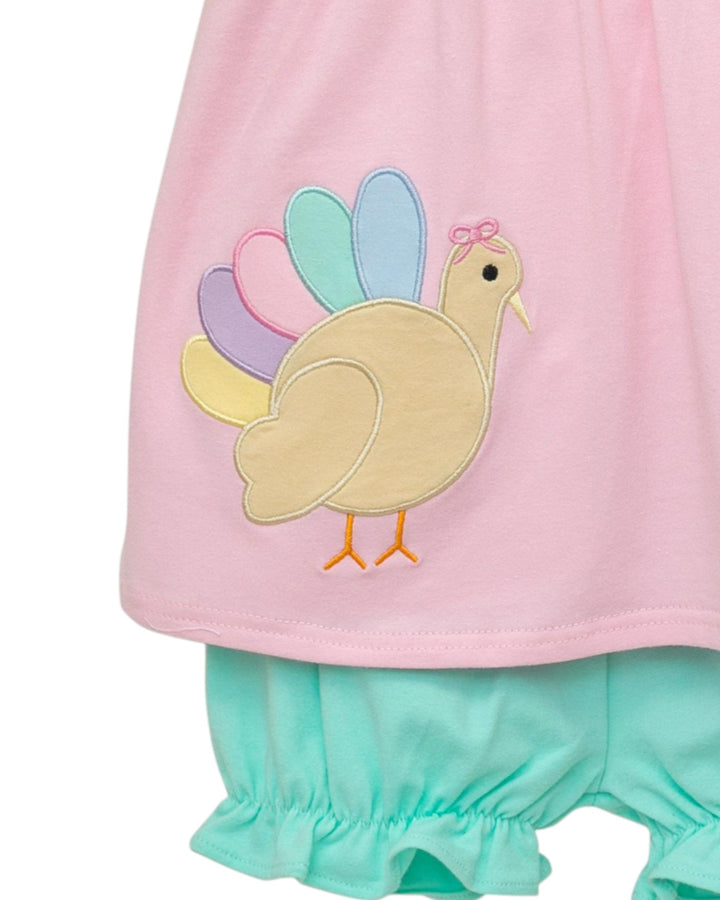 Turkey Pink Girls Bloomer Set