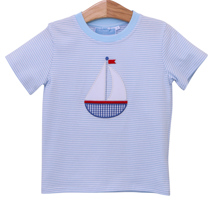 Sailboat Blue Stripe Shirt, front