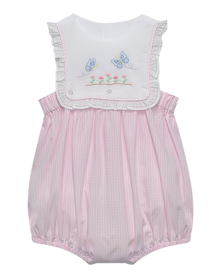Butterfly Breeze Embroidered  Pink Logan Girl Bubble
