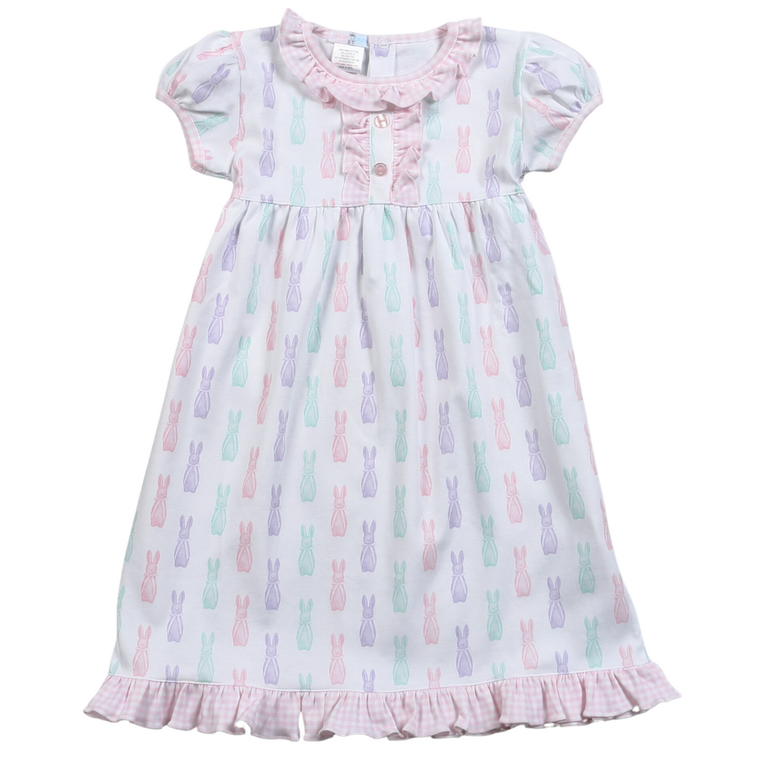 Easter Bunnies Pink Morning Dress, front