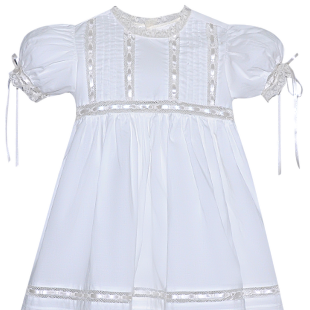 Margaret Heirloom White with Ecru Lace Dress, top