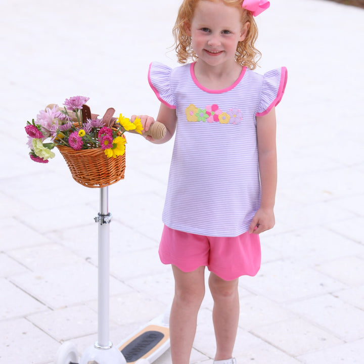 Flowers Lavender Stripe Bubble, child