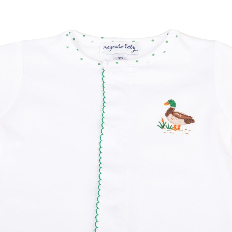 Mallard Pond Embroidered Boy Converter, close up
