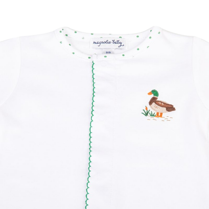 Mallard Pond Embroidered Boy Converter, close up
