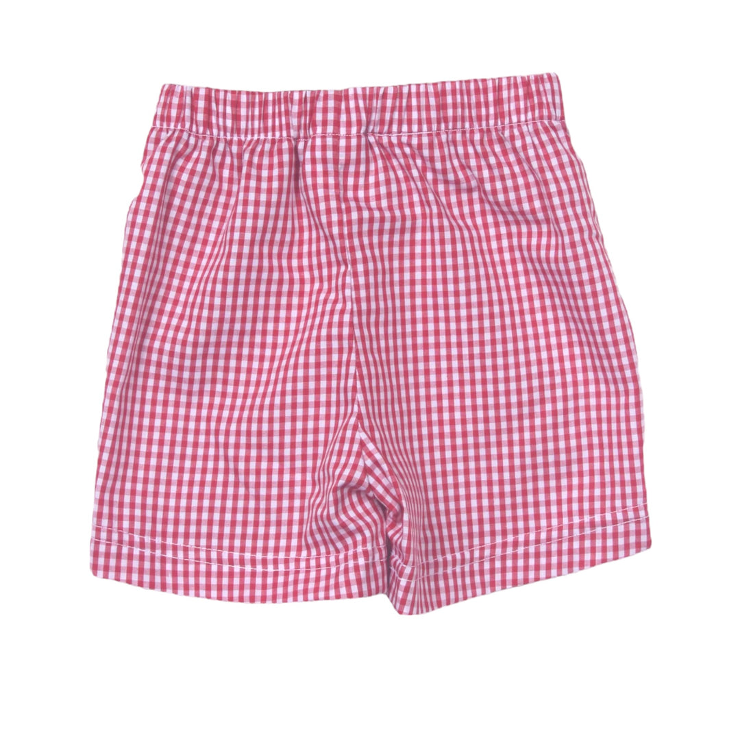 Velani Red Gingham Shorts, front