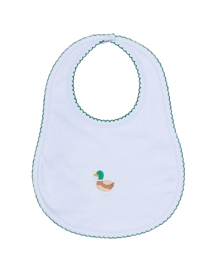Mini Mallard Light Blue Embroidered Bib