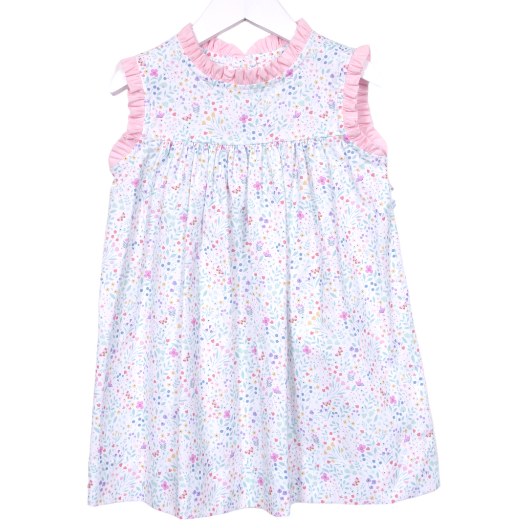 Meadow Pink Floral Dress, front