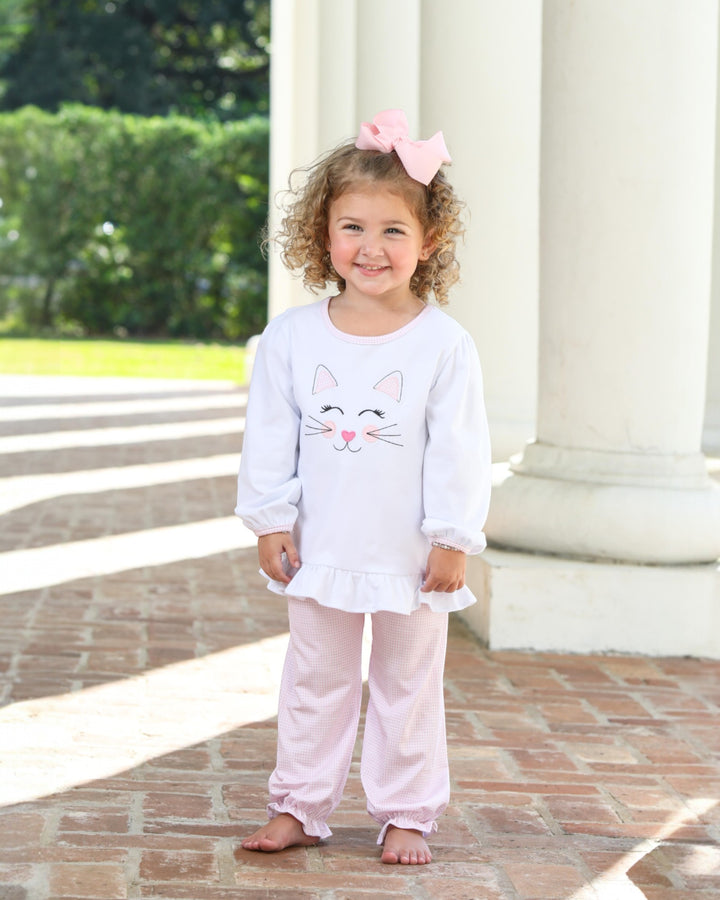 Kitten Pink Girls Pant Set