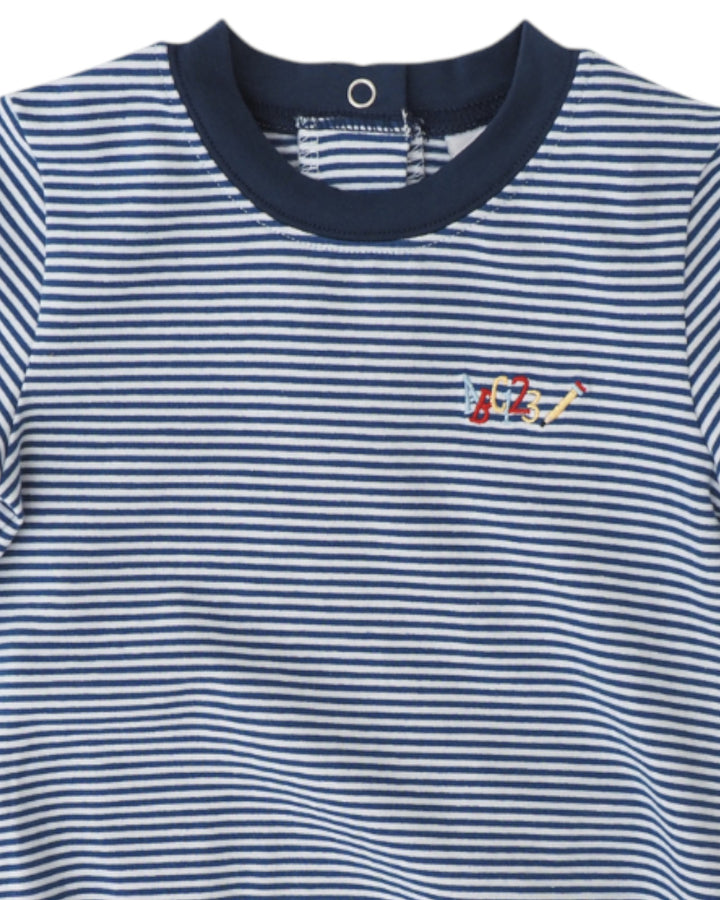 ABC 123 Bradley Navy Stripe Boys Bubble *Pre-Order
