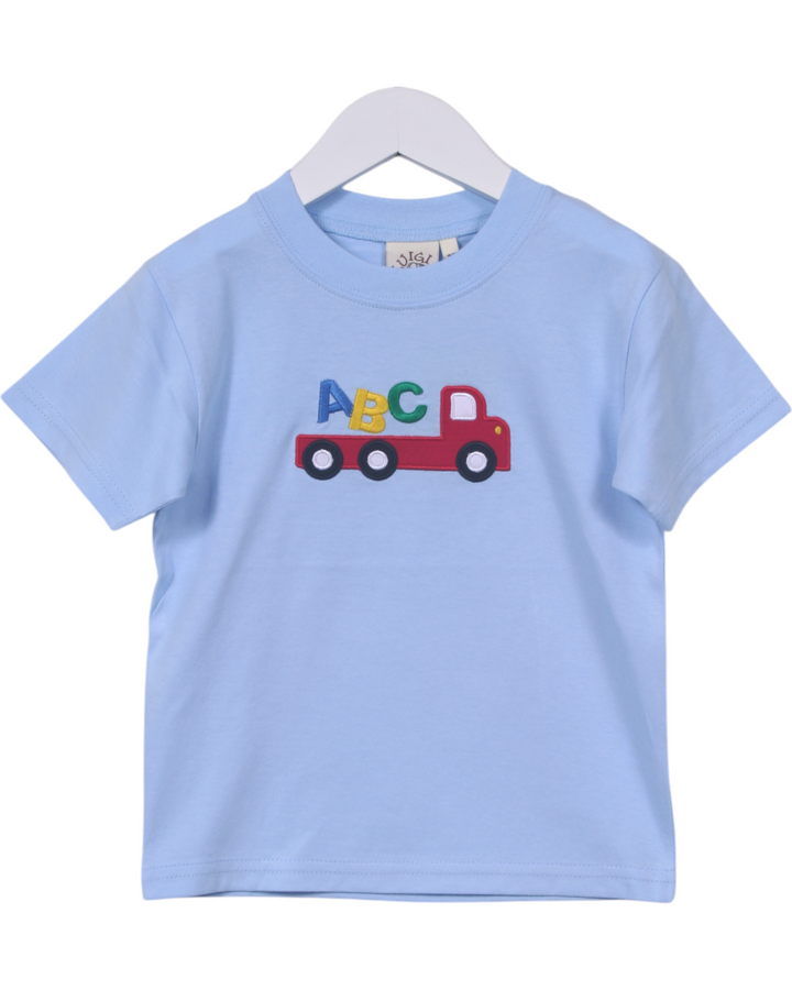 ABC Truck Embroidered Boys Blue Shirt, Shop That Store, front