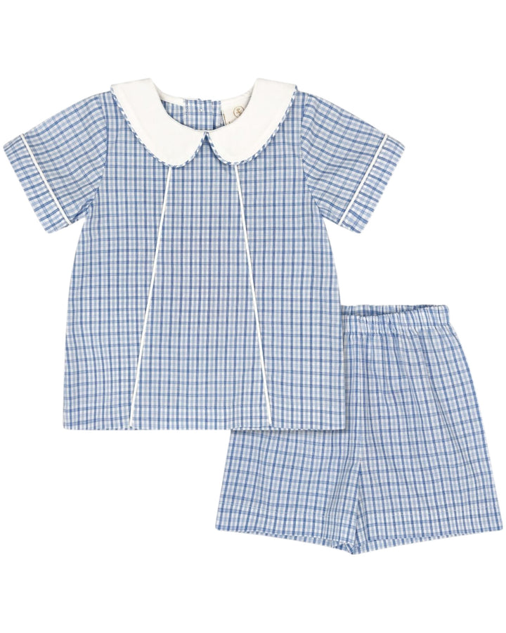 Adams Boy's Short Set in Billings Blue Plaid, Shop That Store, front