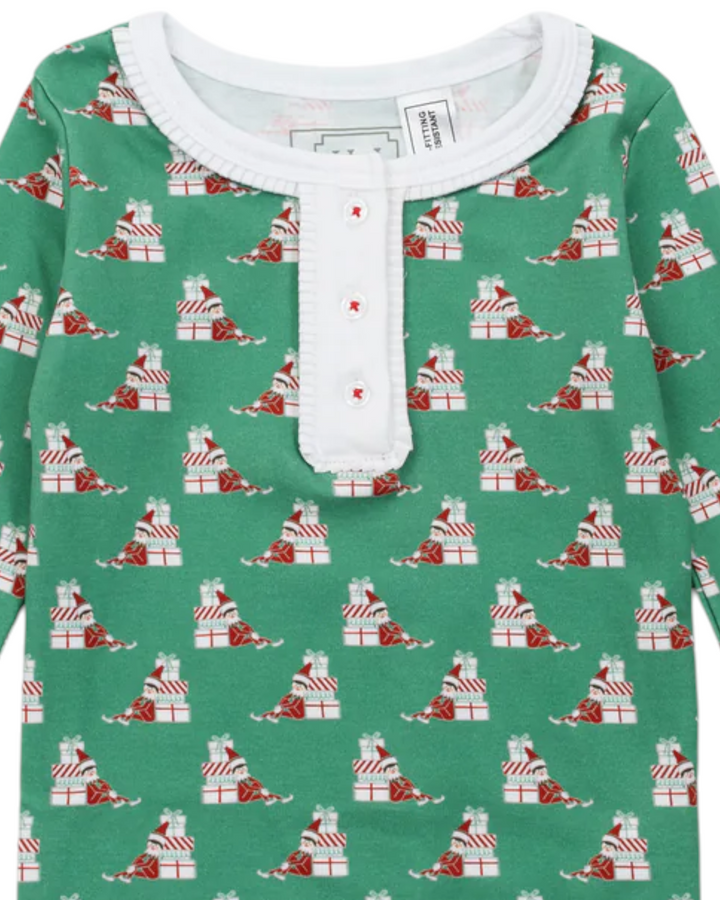 Alden Girls' Pajama Pant Set - Santa's Helper, That Store, close up
