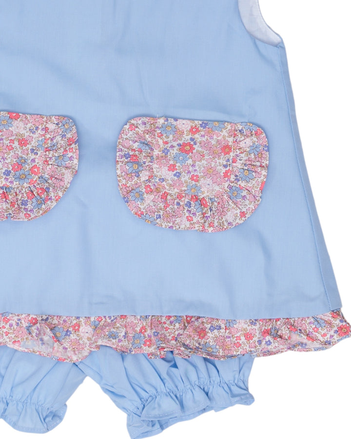 Alexander Blue With Pink Floral Bloomer Set, That Store, close