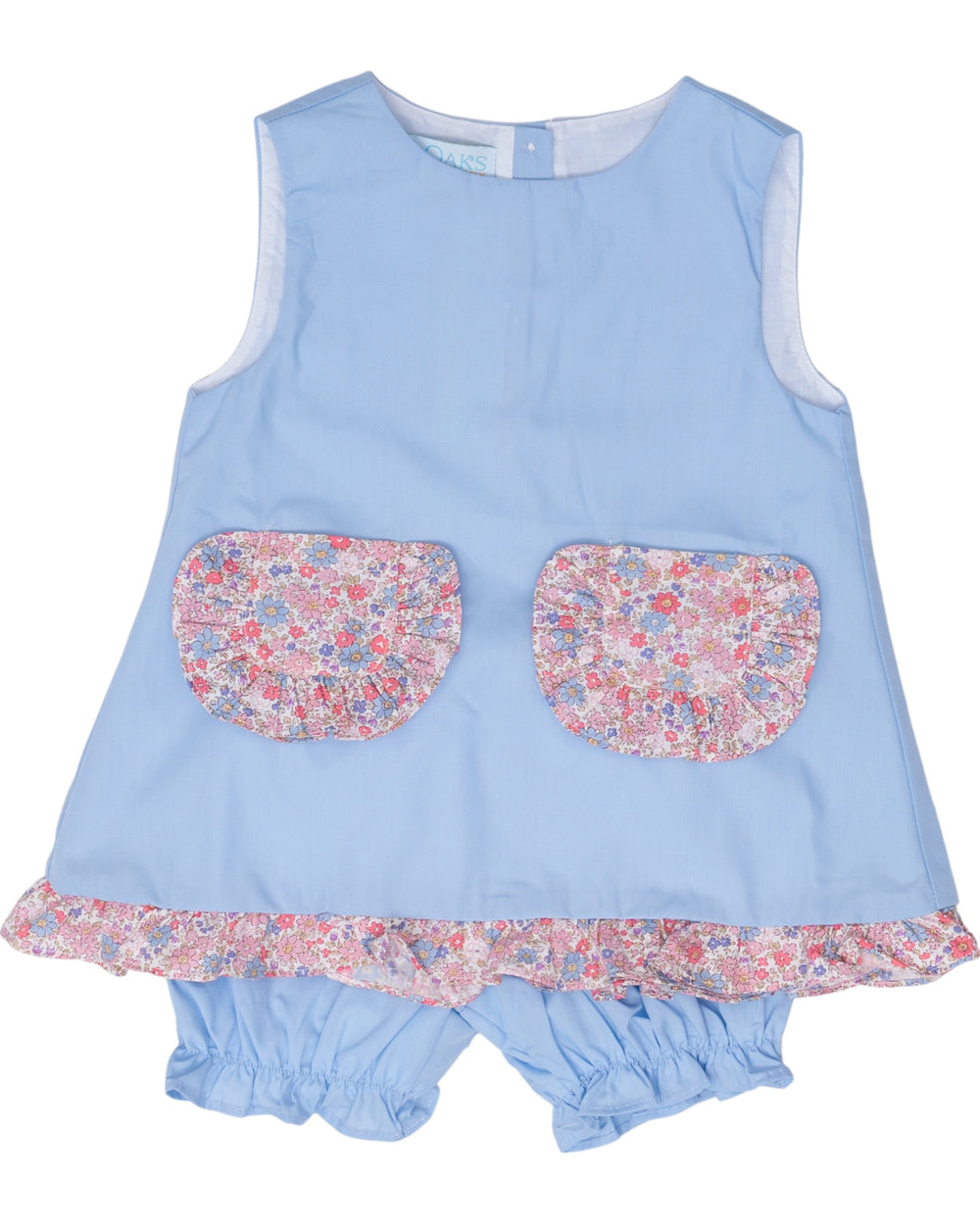Alexander Blue With Pink Floral Bloomer Set, front