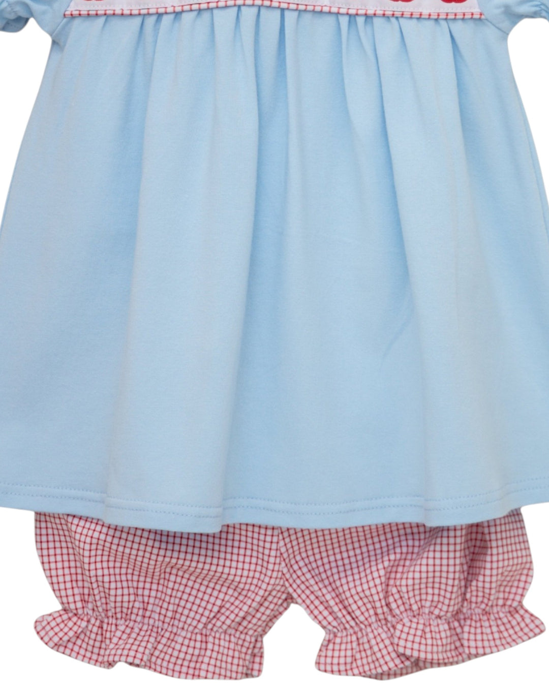 Apple Ribbon Blue Girls Bloomer Set *Pre-Order