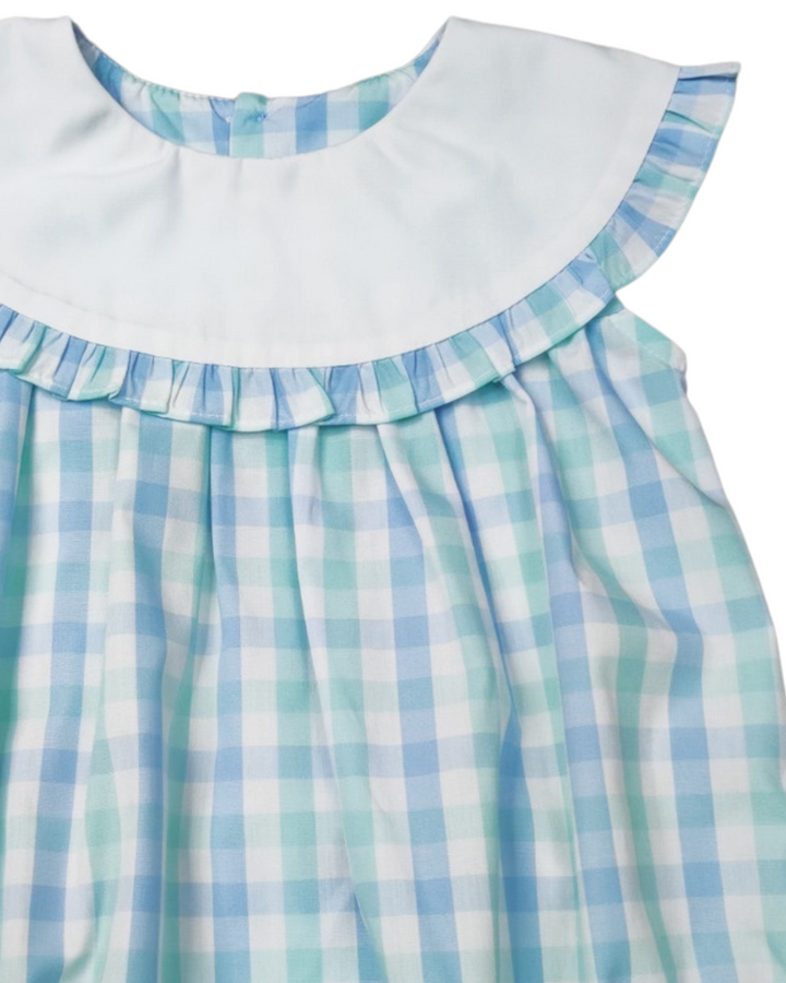 Aqua Plaid Girls Bubble, That Store, close up
