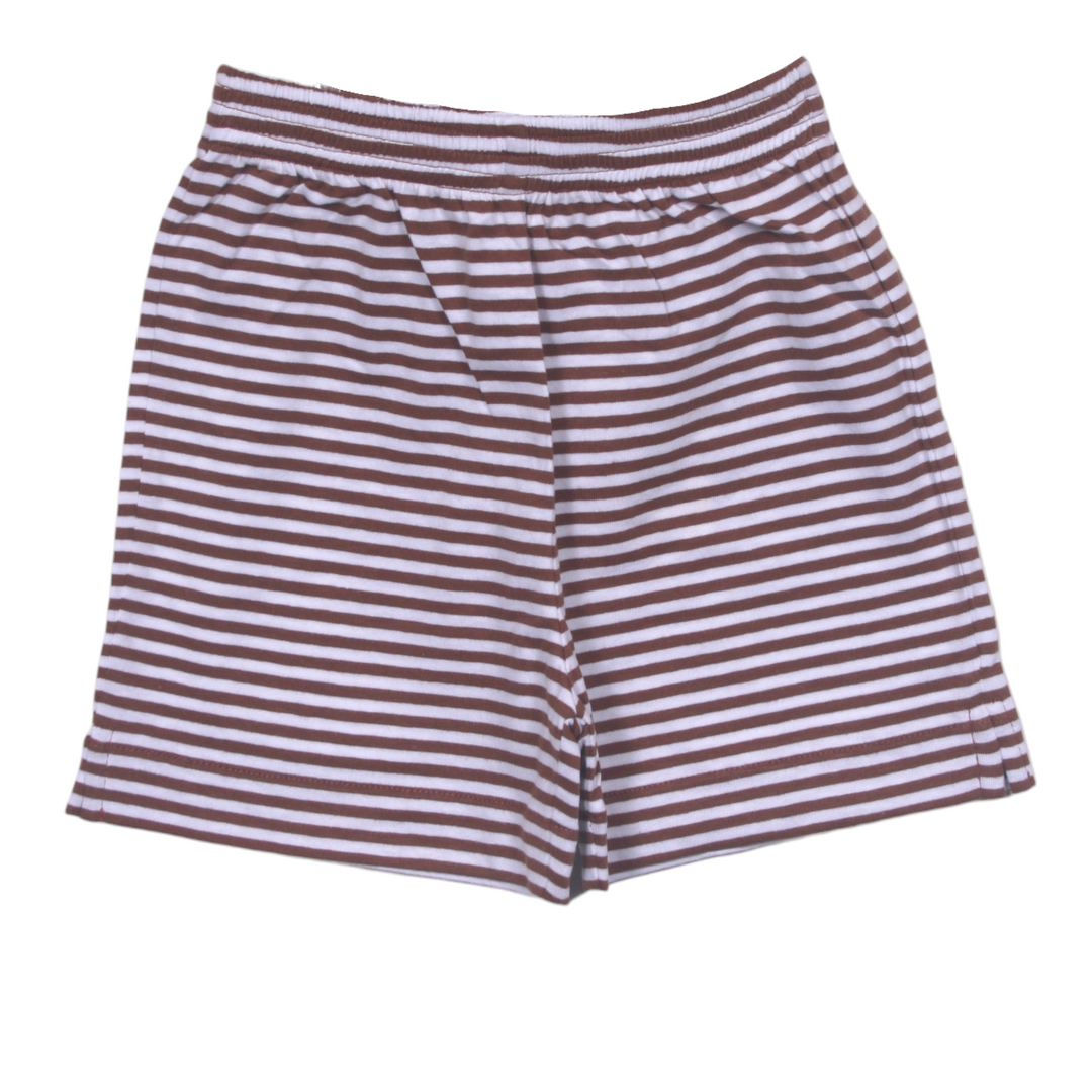 Mocha Stripe Shorts, front