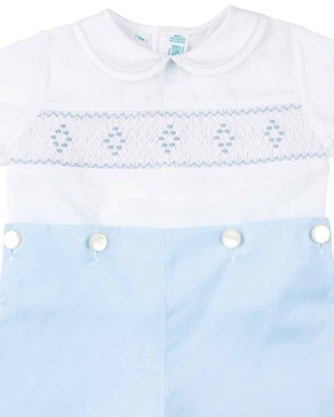 Smocked Diamond Blue Boys Bobby Suit