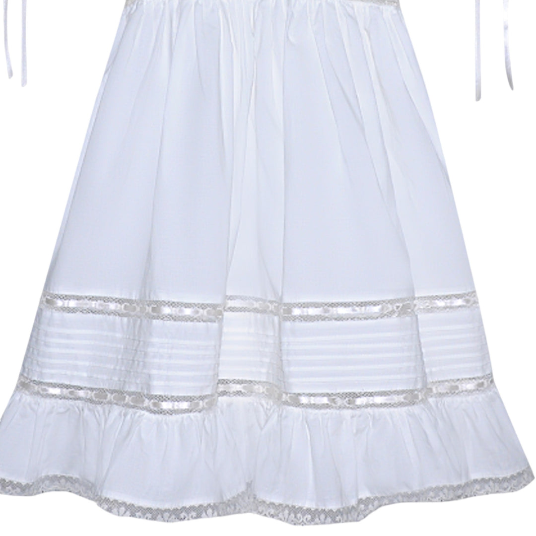 Margaret Heirloom White with Ecru Lace Dress, bottom