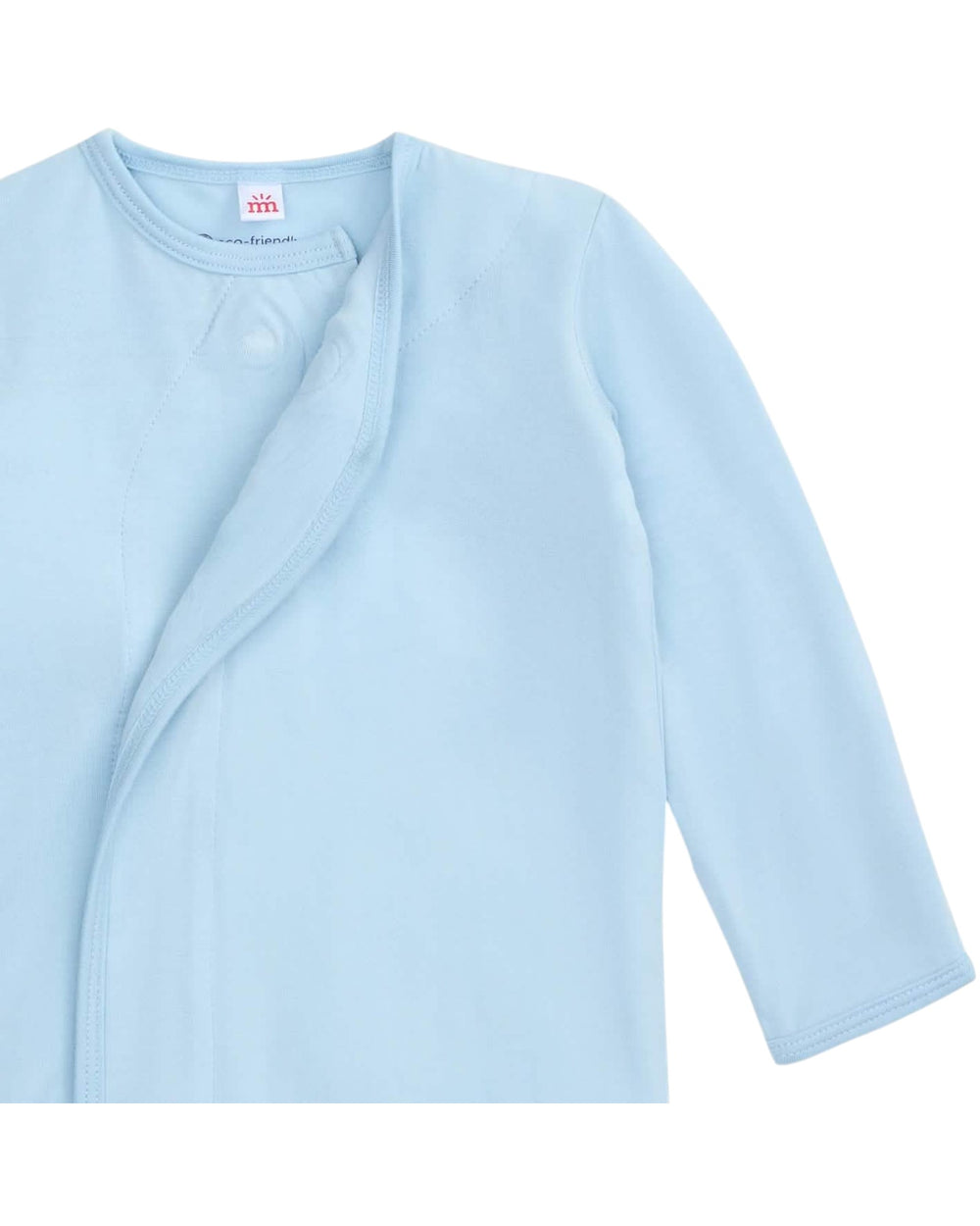 Light blue baby cardigan on a white background