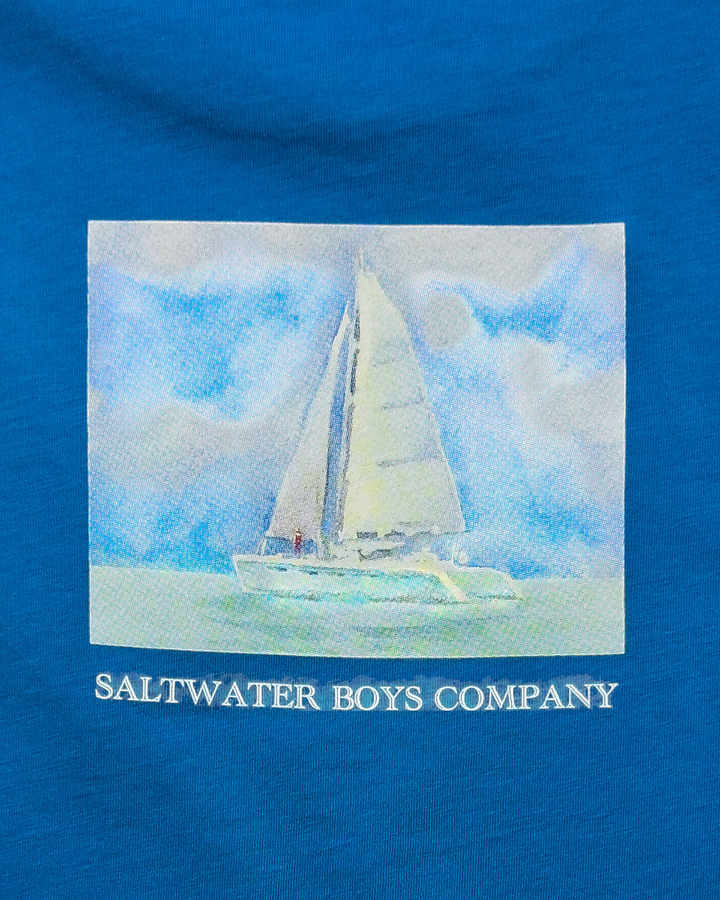 Bahama Sailboat Blue Boys Graphic Tee, That Store, close