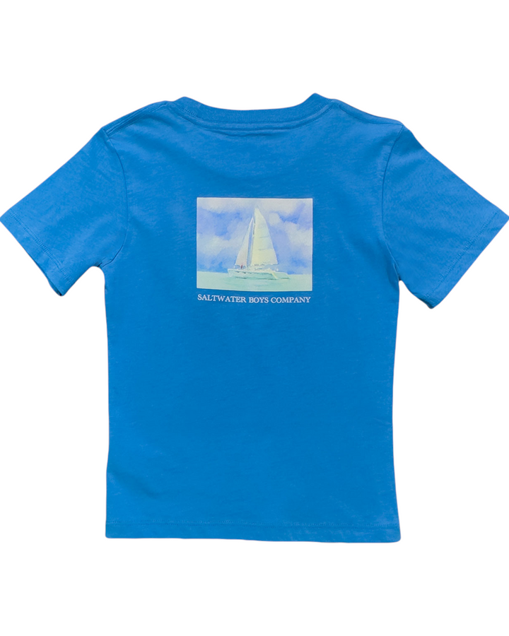 Bahama Sailboat Blue Boys Graphic Tee, That Store, front