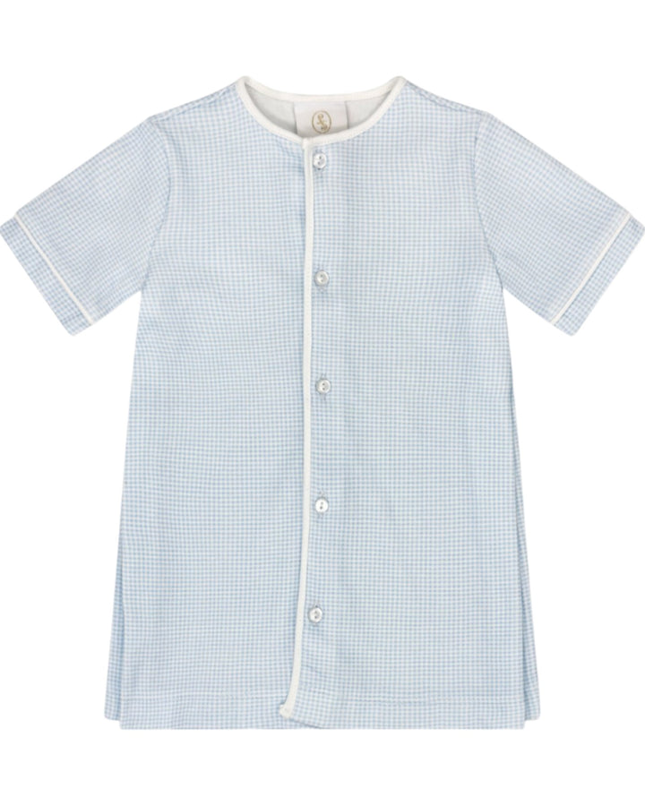 Baker Blue Mini Gingham Woven Boys Daygown , That Store, front
