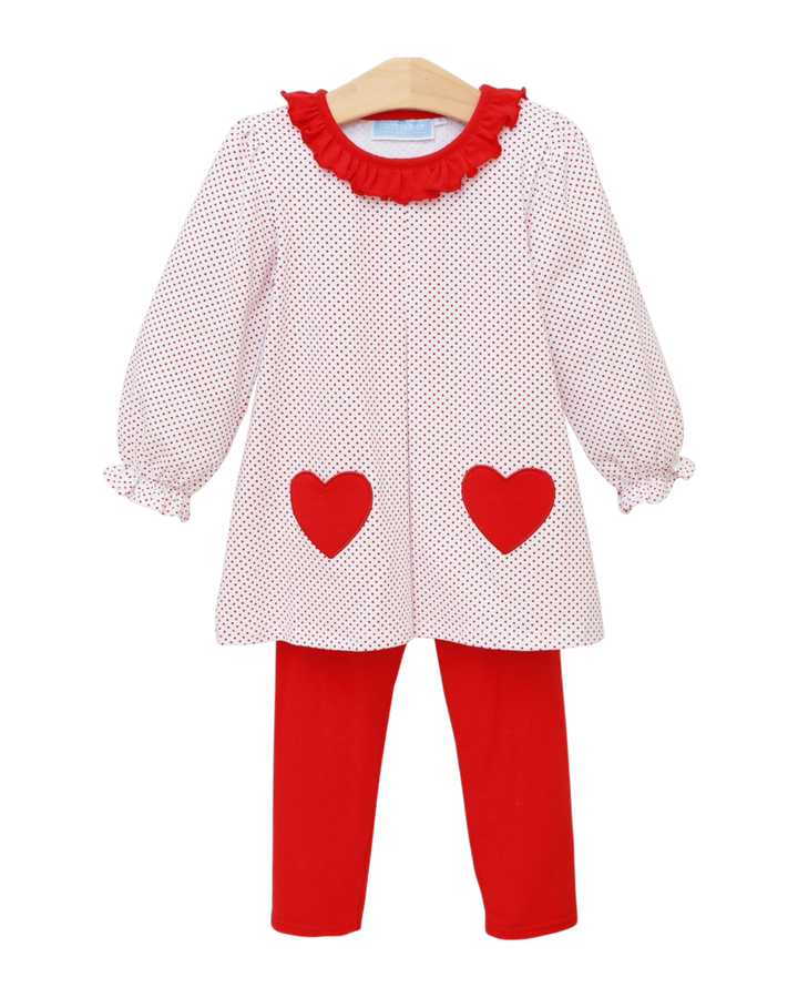 Be Mine Red Dot Girls Pants Set, That Store, front