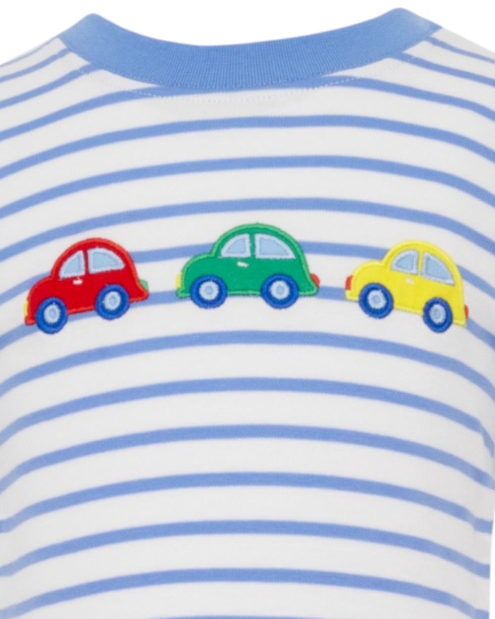 Beep Beep Applique Periwinkle Stripe Boys Tee, That Store