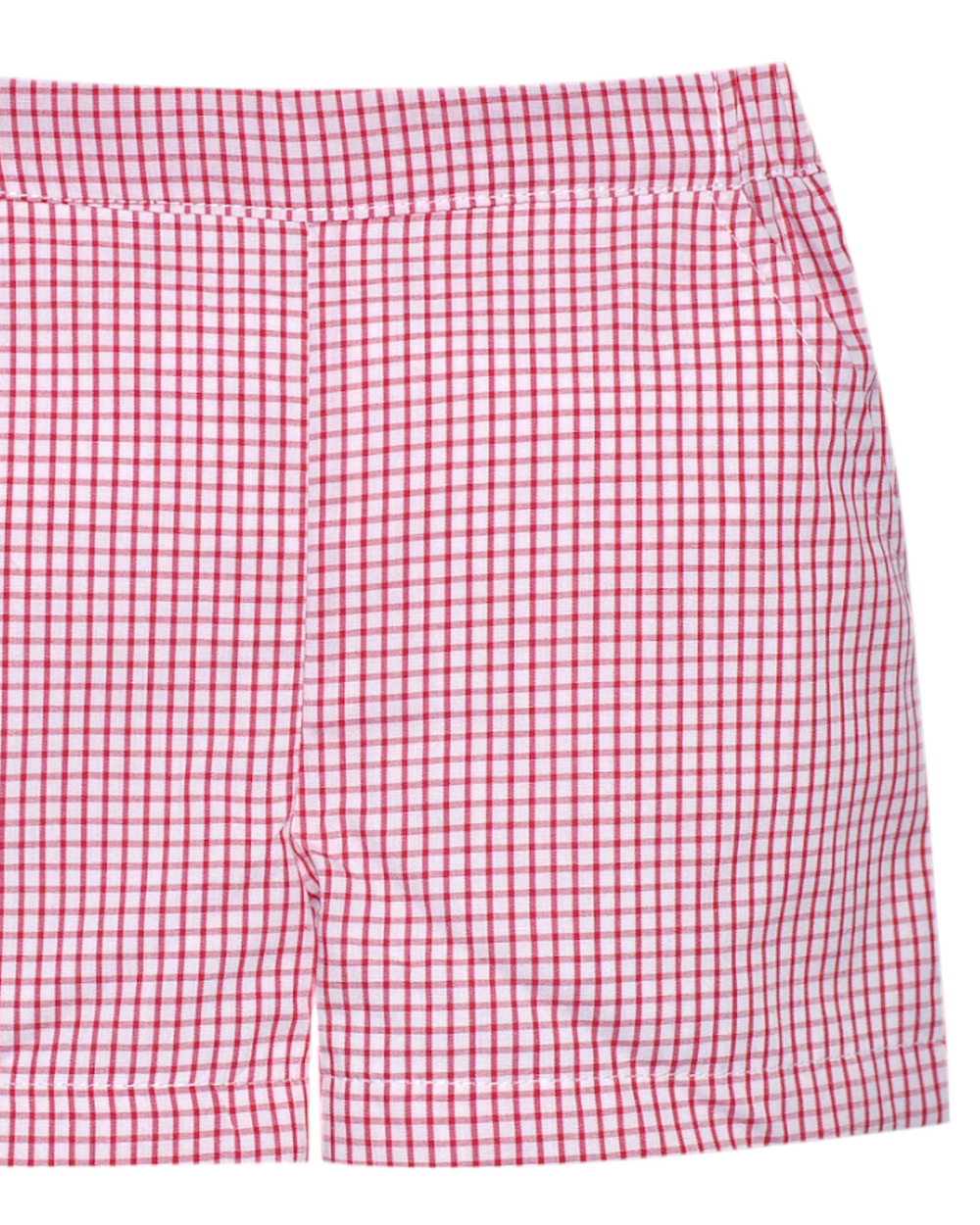 Bennett Windowpane Boys Short: Red, That Store, close up