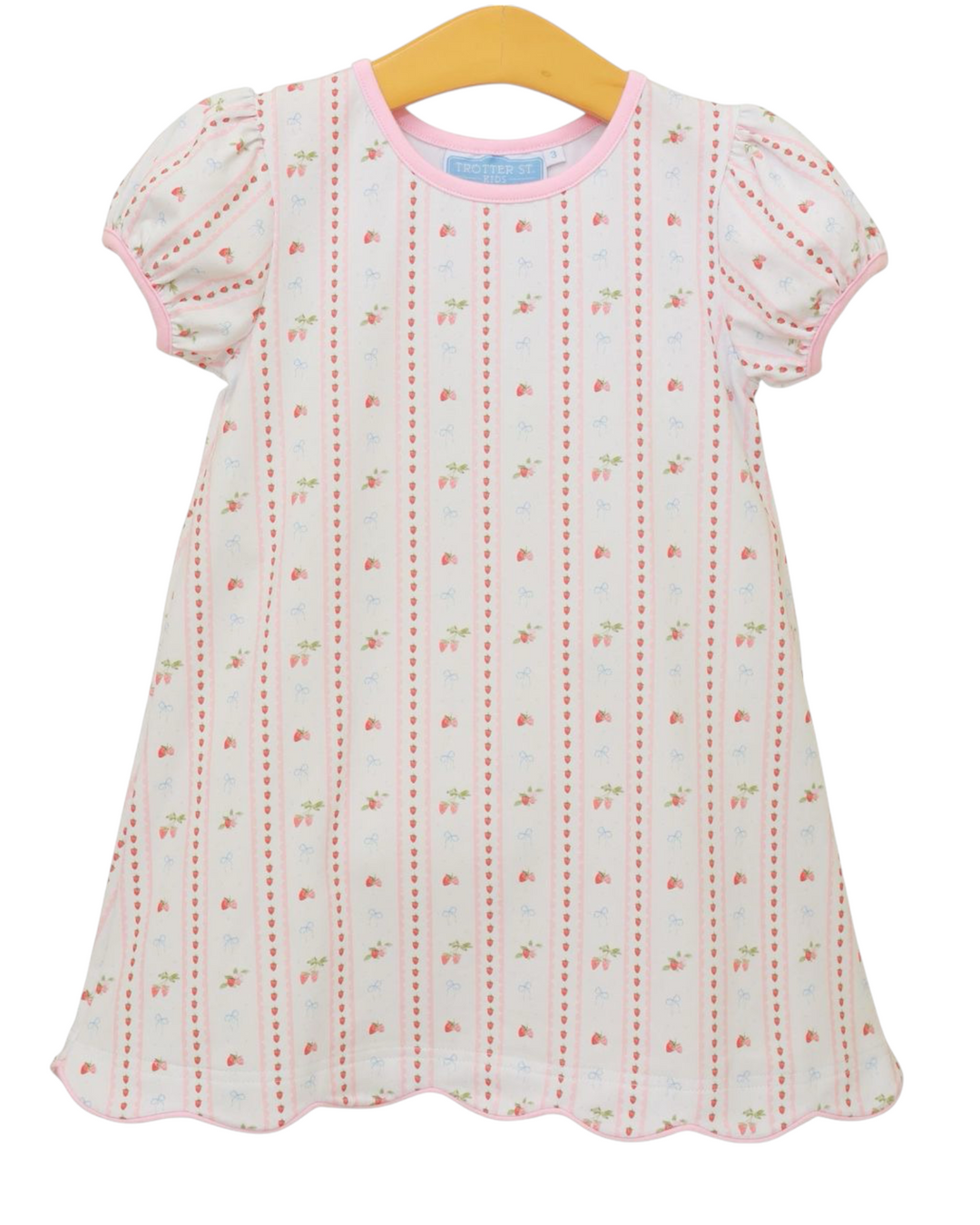 Baby dress with floral pattern on a white background