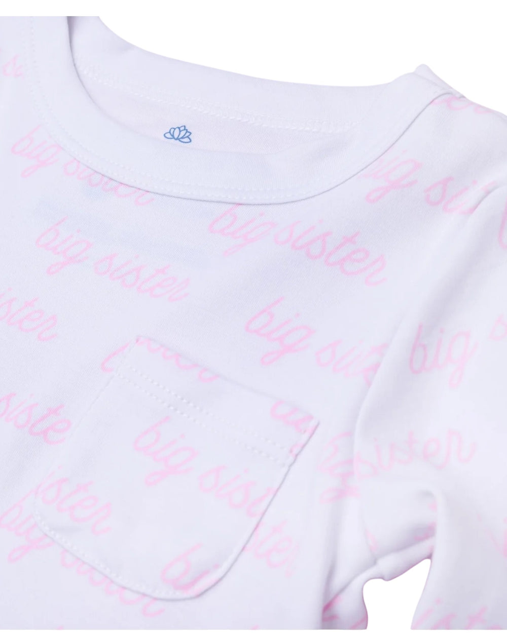 Big Sister Print Pink Girls Long Sleeve Nightdress, That Store, close up