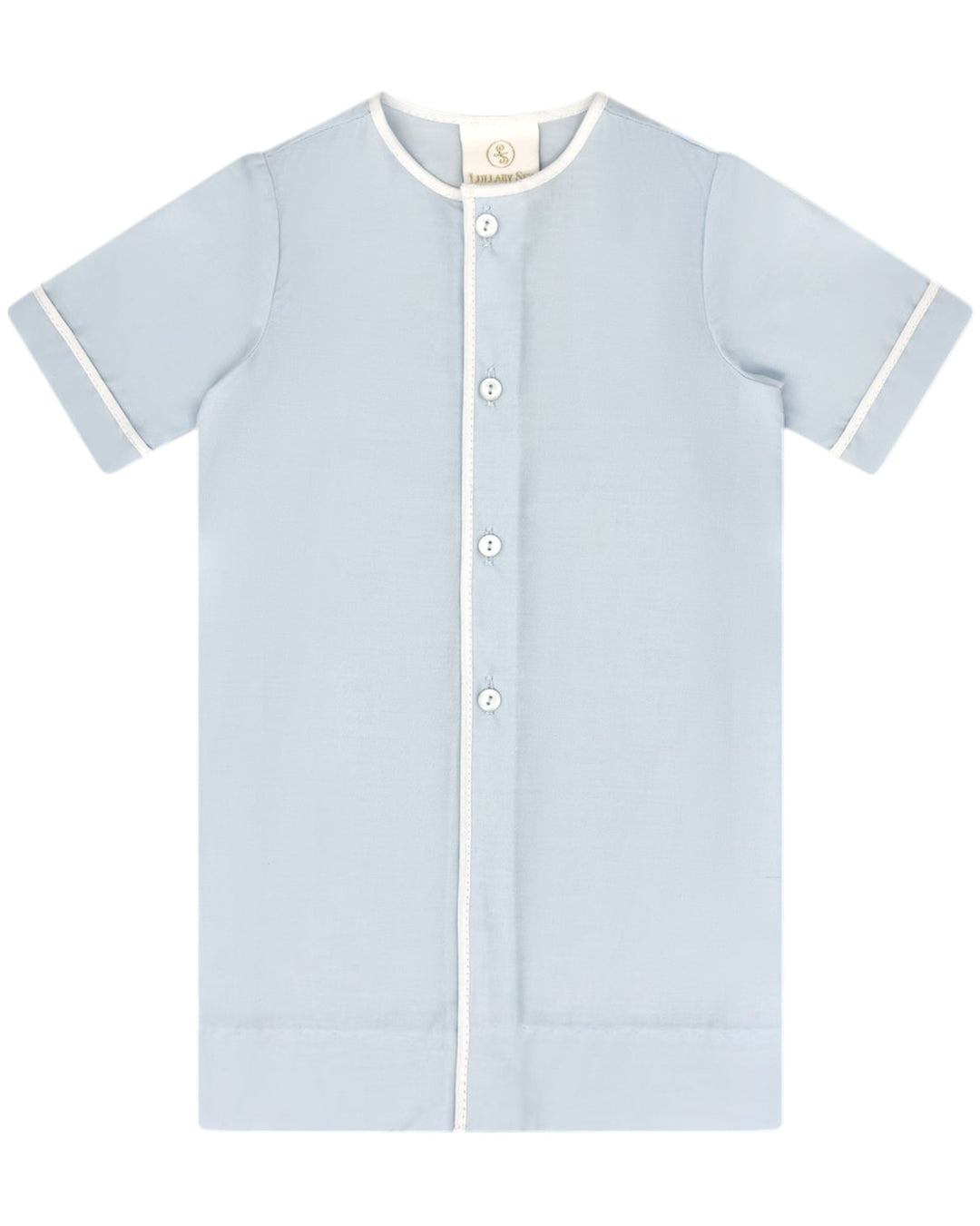 Blessings Blue Woven with White Piping Boys Daygown, That Store, front