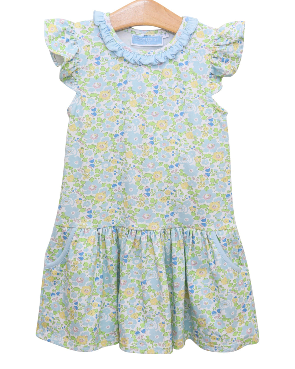 Blooming Blue Floral Ruffle Dress, That Store, front