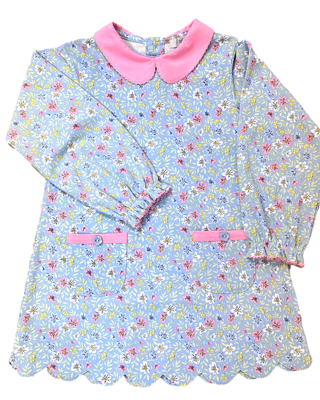 Blue Bell Blue and Pink Floral Girl's Dress, Shop That Store, front