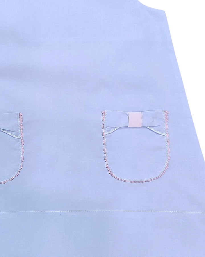 Blue Bow Pocket Dress
