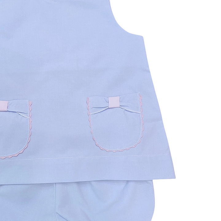Blue Bow Pocket Girl&