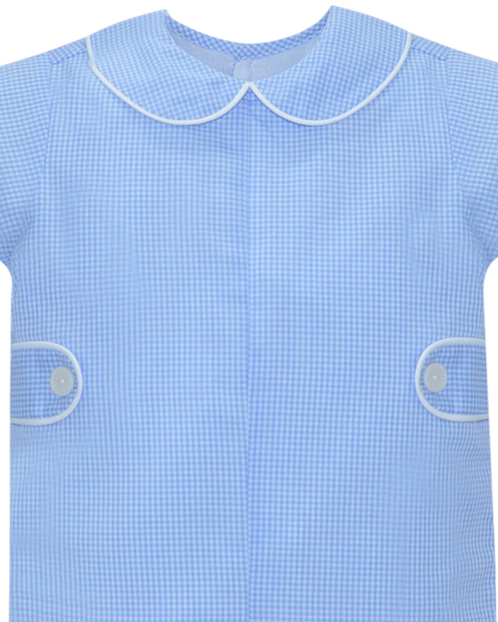 Blue Gingham William Boys Romper