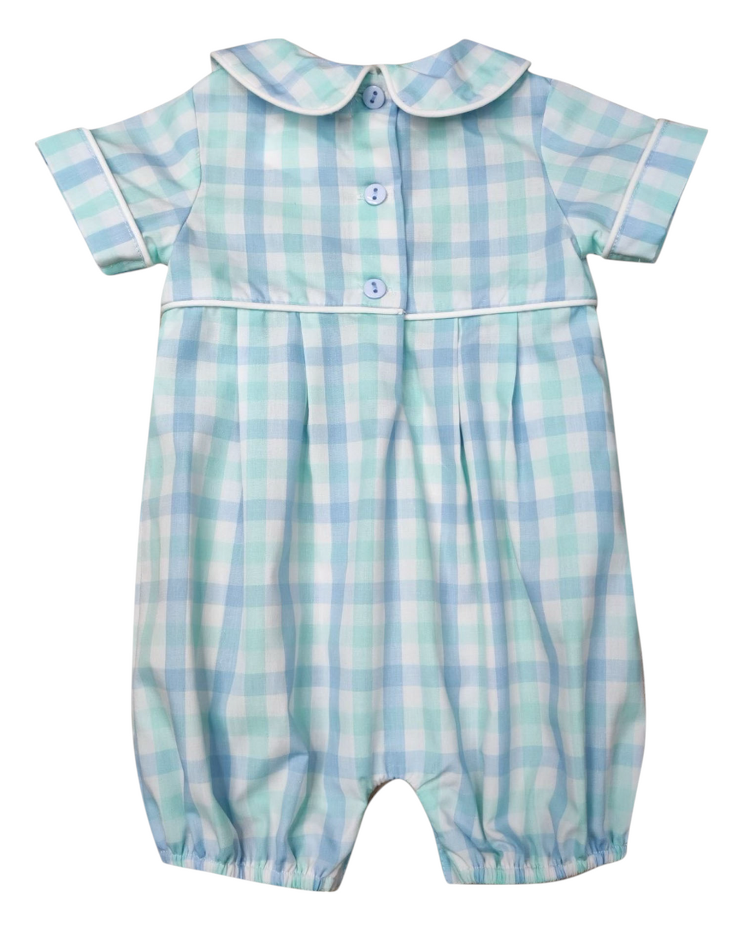 Blue Paid Boys Bubble Romper, That Store, back