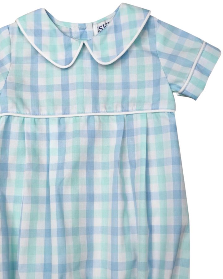 Blue Paid Boys Bubble Romper, That Store, close up