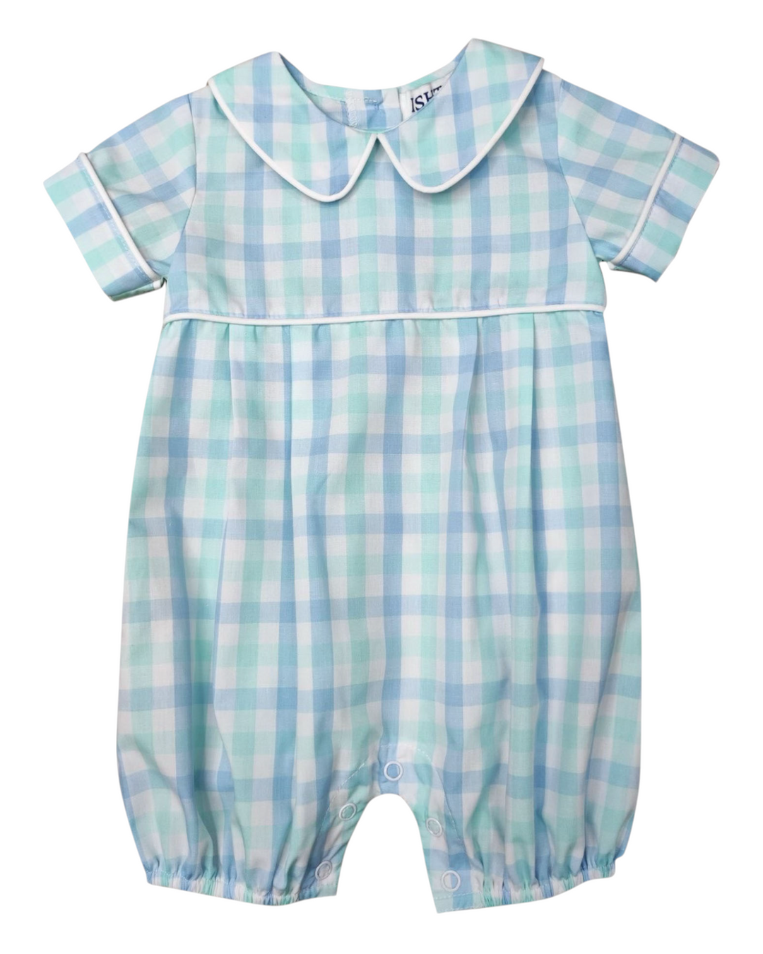 Blue Paid Boys Bubble Romper, That Store, front