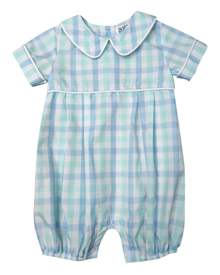 Blue Paid Boys Bubble Romper, That Store, front