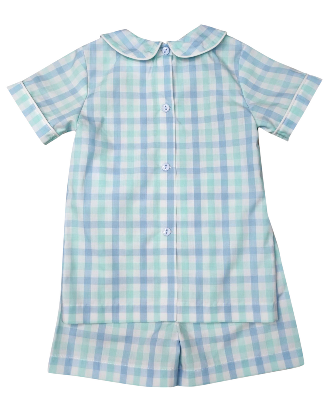 Blue Plaid Boys Short Set, That Store, back