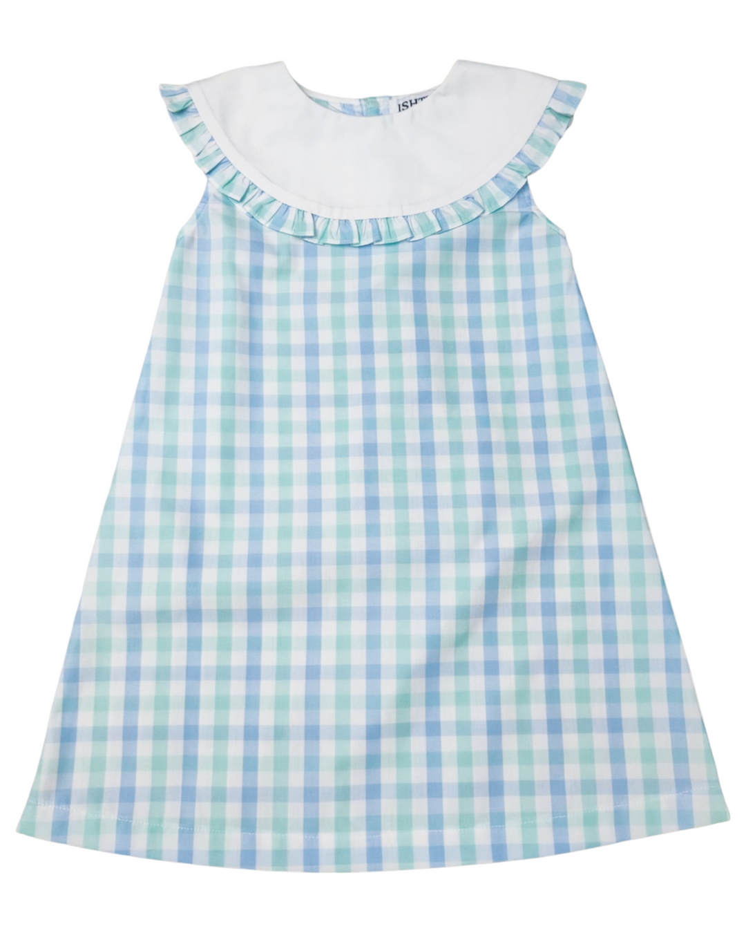 Blue and Mint Plaid Aline Girls Dress, Shop That Store, front2