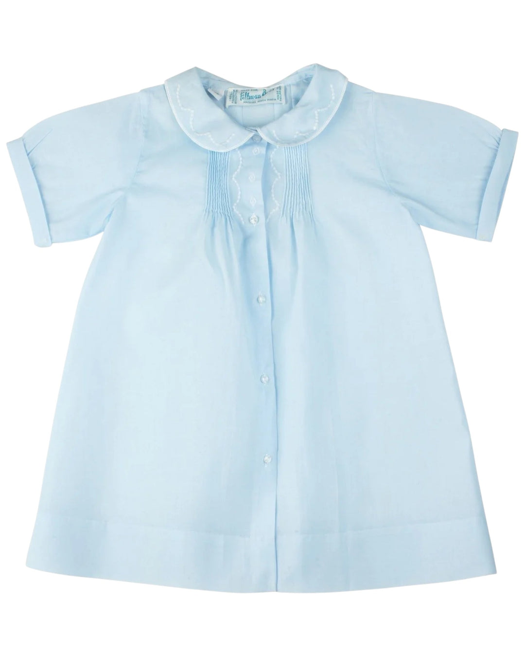 Light blue shirt with a collar on a white background