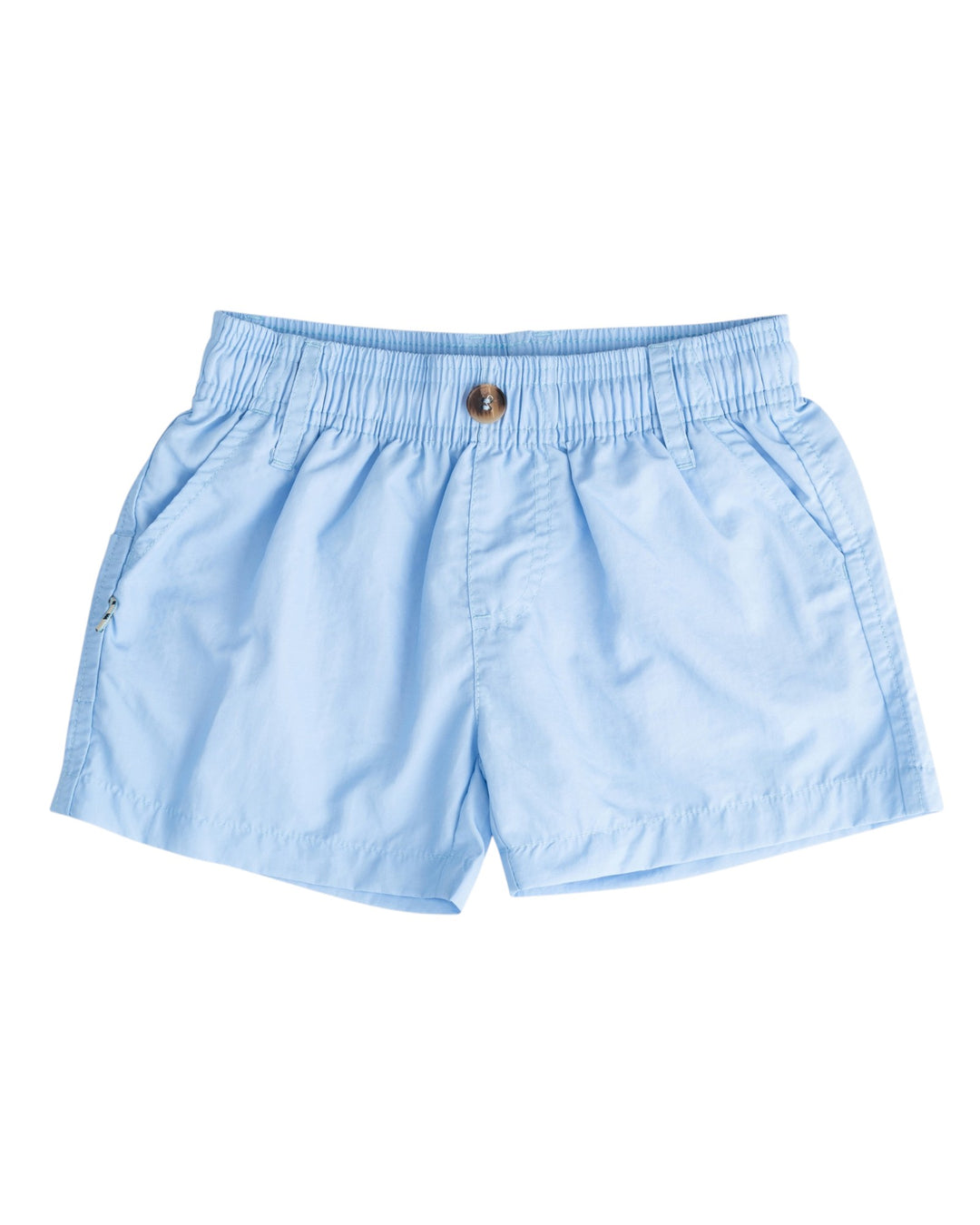 Light blue shorts on a white background